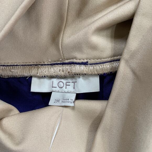 Ann Taylor Loft Pants Womens 2 M Violet Linen Maternity Wide Leg Stretch Tummy - Picture 6 of 11